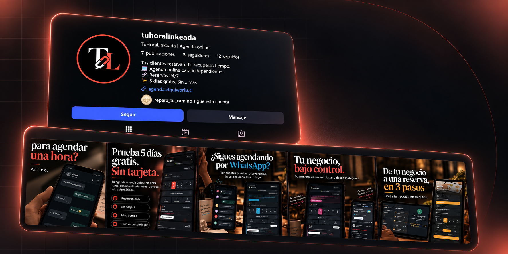 Perfil de Instagram de TuHoraLinkeada